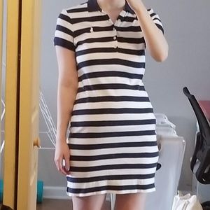 Polo Ralph Lauren Navy and White Stripe Mini Dress